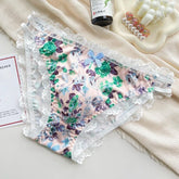 Fancy Floral Satin Lace Trim Men's Panties - Cissify